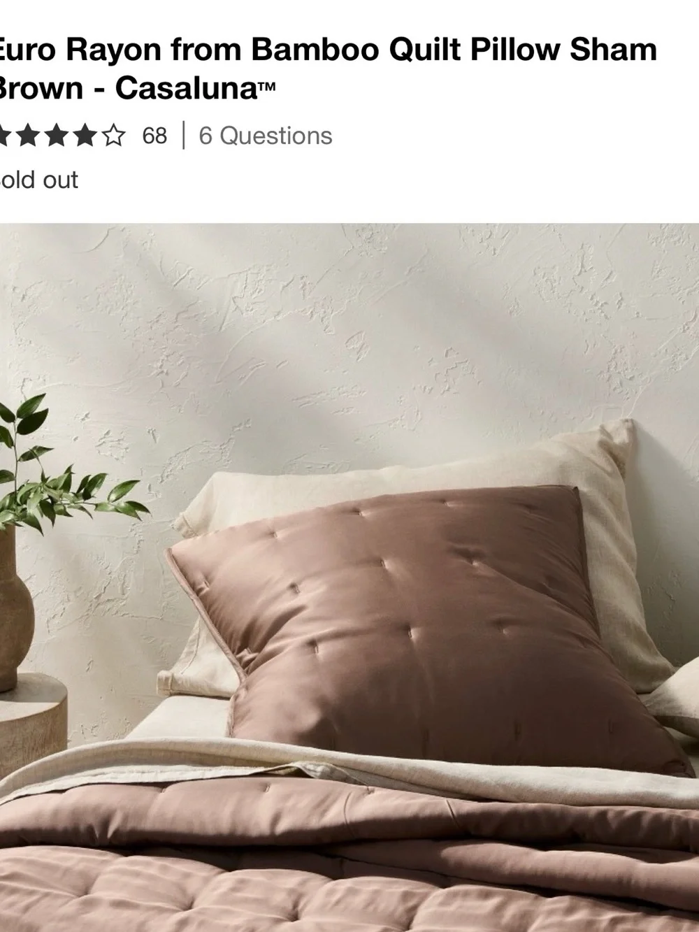 Casaluna Fig/Brown Euro Throw Shams…set of 3.  (Pillow not included.)
